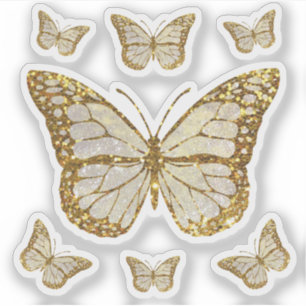 faux glitter vlinders sticker