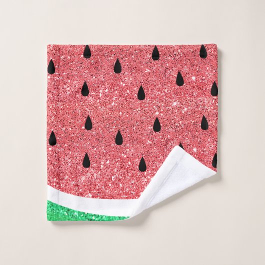 FAUX glitter watermeloen Bad Handdoek (Wasdoekje)
