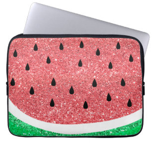faux glitter watermeloen design laptop sleeve