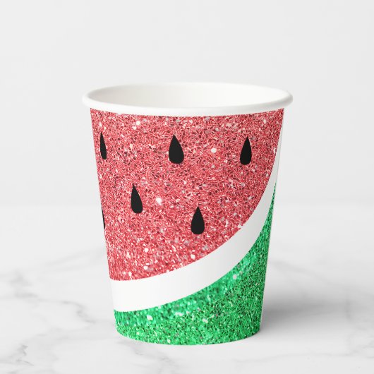 faux glitter watermeloen papieren bekers (Achterkant)