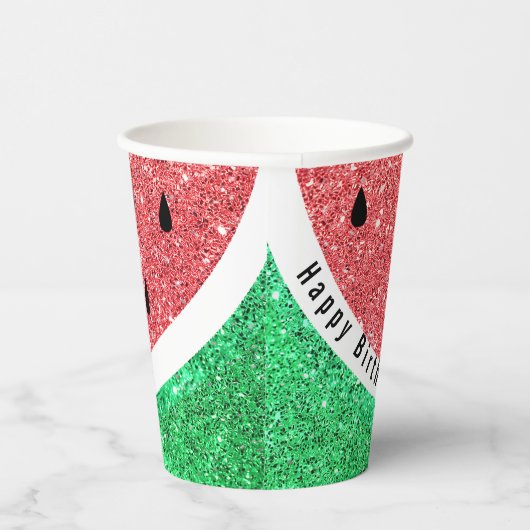 faux glitter watermeloen papieren bekers (Rechts)