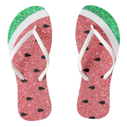 faux glitter watermeloen plak teenslippers (Voetbed)