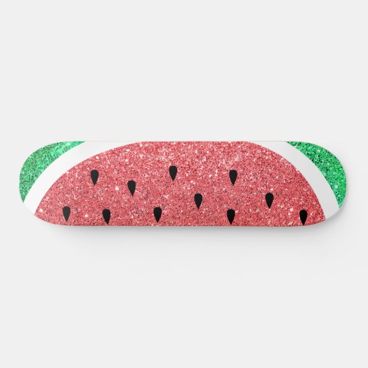 Faux Glitter Watermeloen Slice Design Persoonlijk Skateboard (Horizontaal)