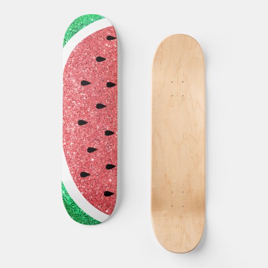 Faux Glitter Watermeloen Slice Design Persoonlijk Skateboard (Voorkant)