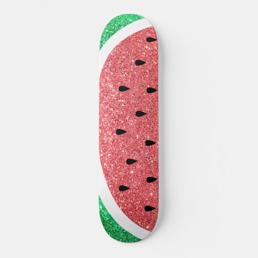 Faux Glitter Watermeloen Slice Design Persoonlijk Skateboard (Voorkant)