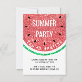 faux glitter watermeloen zomerfeest kaart