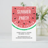 faux glitter watermeloen zomerfeest kaart (Staand voorkant)