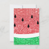 faux glitter watermeloen zomerfeest kaart (Achterkant)