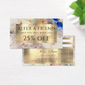 faux glitter waterverf and Gold Foil Referral Visitekaartje (Bureau)