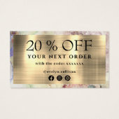 Faux glitter-waterverf bedankt voor je creditcard visitekaartje (Achterkant)