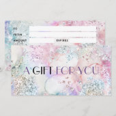 Faux glitter waterverf cadeaubon (Voorkant / Achterkant)