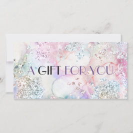 Faux glitter waterverf cadeaubon