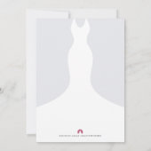 Faux Glitter Wedding Gown Vrijgezellenfeest Invite Kaart (Achterkant)