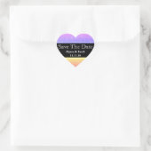 Faux Glitter Wedding Save the Date Hart Sticker (Tas)