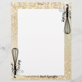 Faux glitter whisk gepersonaliseerd recept letterh