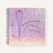 Faux glitter whisk gepersonaliseerd recept notitieboek (Voorkant)