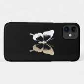 Faux Glitter & White Butterfly Case-Mate iPhone Case (Achterkant (horizontaal))