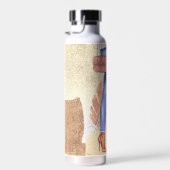 Faux Glitter Woman heelt roze goudwaterfles Waterfles (Rechts)