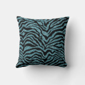 Faux Glitter Zebra Monogrammed Mr. en Mrs. Kussen (Achterkant)