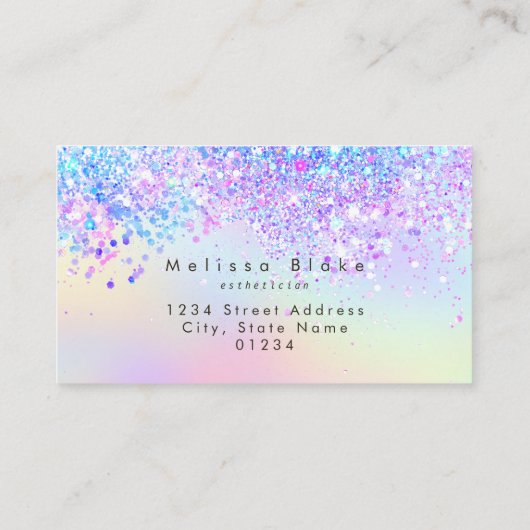 faux glitter zeemeermin staart visitekaartje (Achterkant)