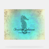 faux glitter zeepaardje acryl bord (Voorkant)