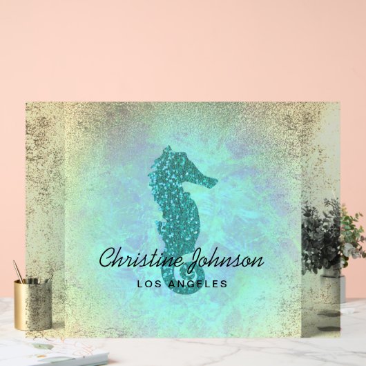 faux glitter zeepaardje acryl bord (Huwelijk)