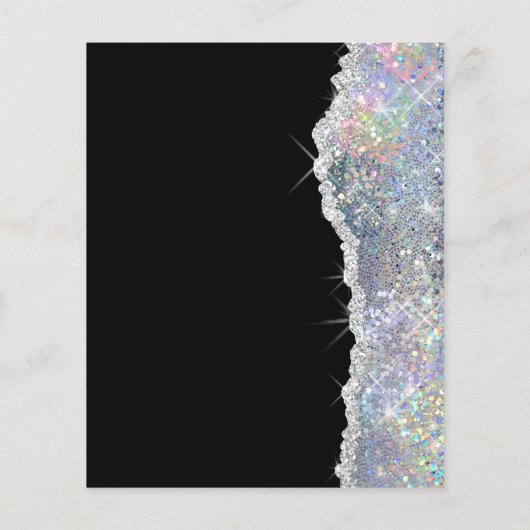 Faux glitter zilversequin flyer (Achterkant)