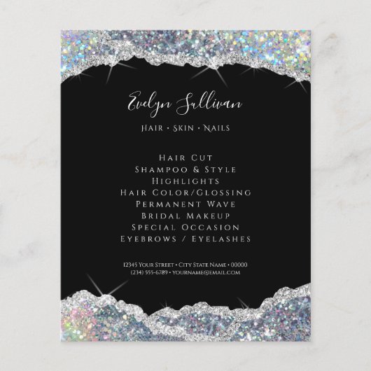 Faux glitter zilversequin flyer (Voorkant)