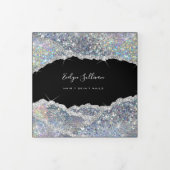 Faux glitter zilversequinenbrochure drieluik kaart (Cover)