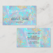 FAUX-glittergegevens over FAUX-irdescent opal Visitekaartje (Voorkant / Achterkant)