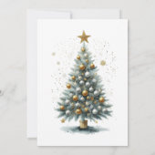 Faux Glittering Waterverf Kerstboom Kaart (Achterkant)