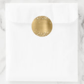 Faux Glittery Gold Foil Folie Texture Blank Ronde Sticker (Tas)