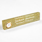 Faux Glittery Gold Science Naambordje