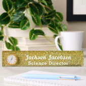 Faux Glittery Gold Science Naambordje