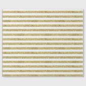 Faux Glittery Gold Stripes Cadeaupapier (Vlak)