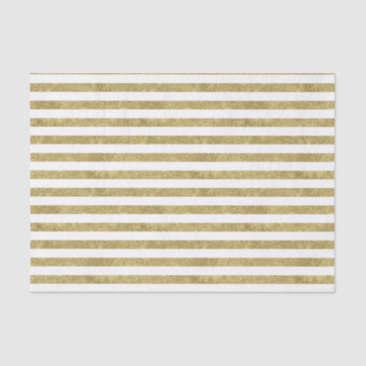 Faux Glittery Gold Stripes Tissuepapier (Voorkant)