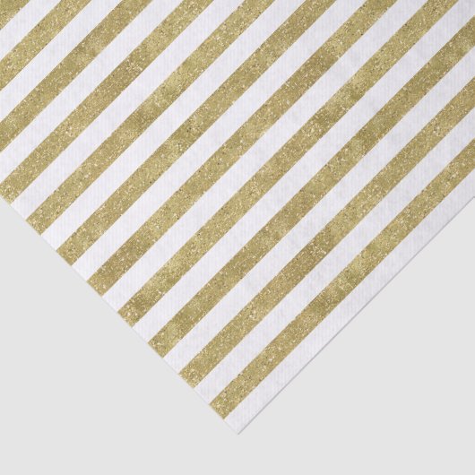 Faux Glittery Gold Stripes Tissuepapier (Detail)