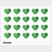 Faux Glittery Green Hart Sticker (Vel)