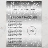 Faux glittery shiny hair salon flyer (Achterkant)