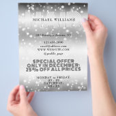 Faux glittery shiny hair salon flyer (Hand)