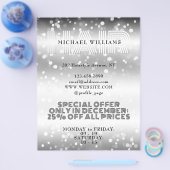 Faux glittery shiny hair salon flyer (Enkel)