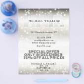 Faux glittery shiny hair salon flyer (Enkel)