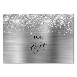 Faux Glittery Silver Foil Wedding Kaart