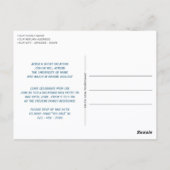 Faux Glossy Blauwgroen Blue Afstuderen Aankondigin Briefkaart (Achterkant)