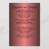 Faux Glossy Dark Wine Red Afstuderen Aankondiging (Achterkant)