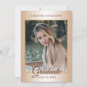 Faux Glossy Glitter Glam Afstuderen Aankondiging (Voorkant)