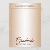 Faux Glossy Glitter Glam Afstuderen Aankondiging (Voorkant)