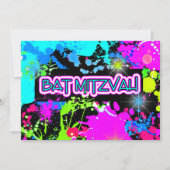 Faux, Glow in the Dark Paint, Bat Mitzvah Kaart (Voorkant)