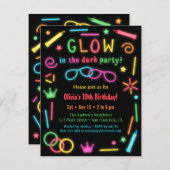 Faux Glow In The Dark Verjaardag Uitnodigingen (Voorkant / Achterkant)