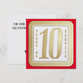 FAUX GOLD 10-jarig aantal werknemers Bedankkaart (Voorkant / Achterkant)